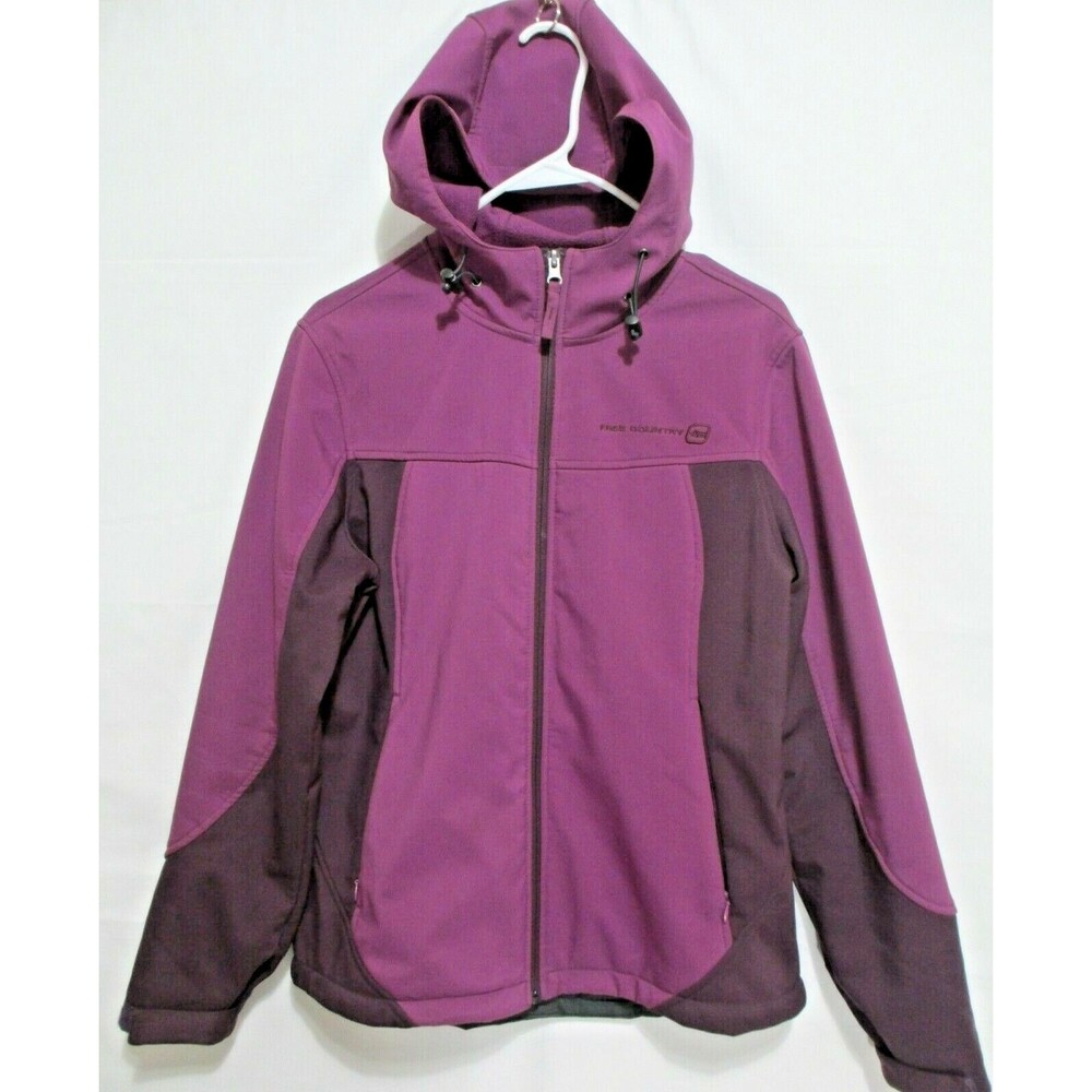 Free Country Women Jacket Coat Hooded Purple Zip Small